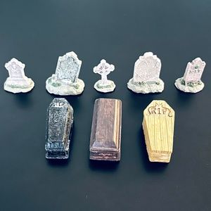 Lemax Spooky Town Tombstone and Coffin Sets